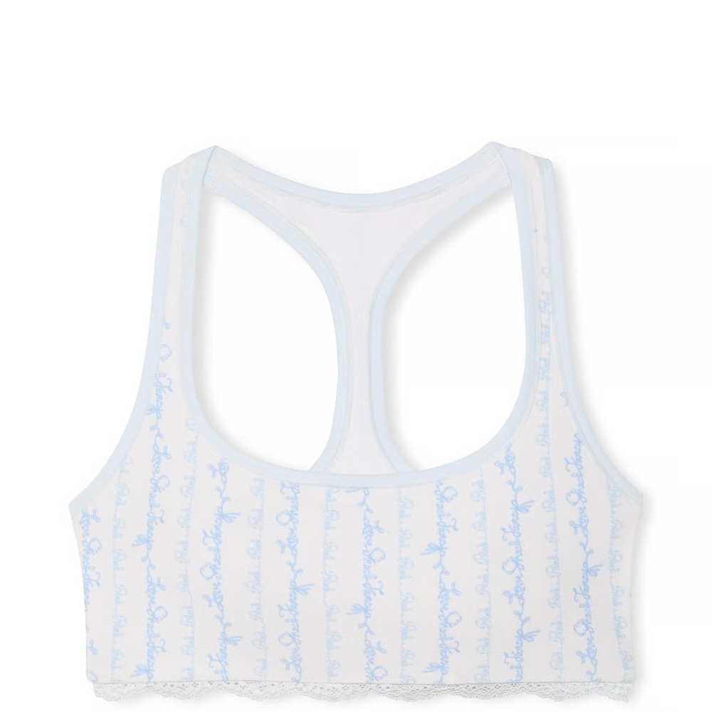 PINK X LOVESHACKFANCY COTTON RACERBACK BRALETTE